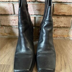 Black Leather Ankle Boots